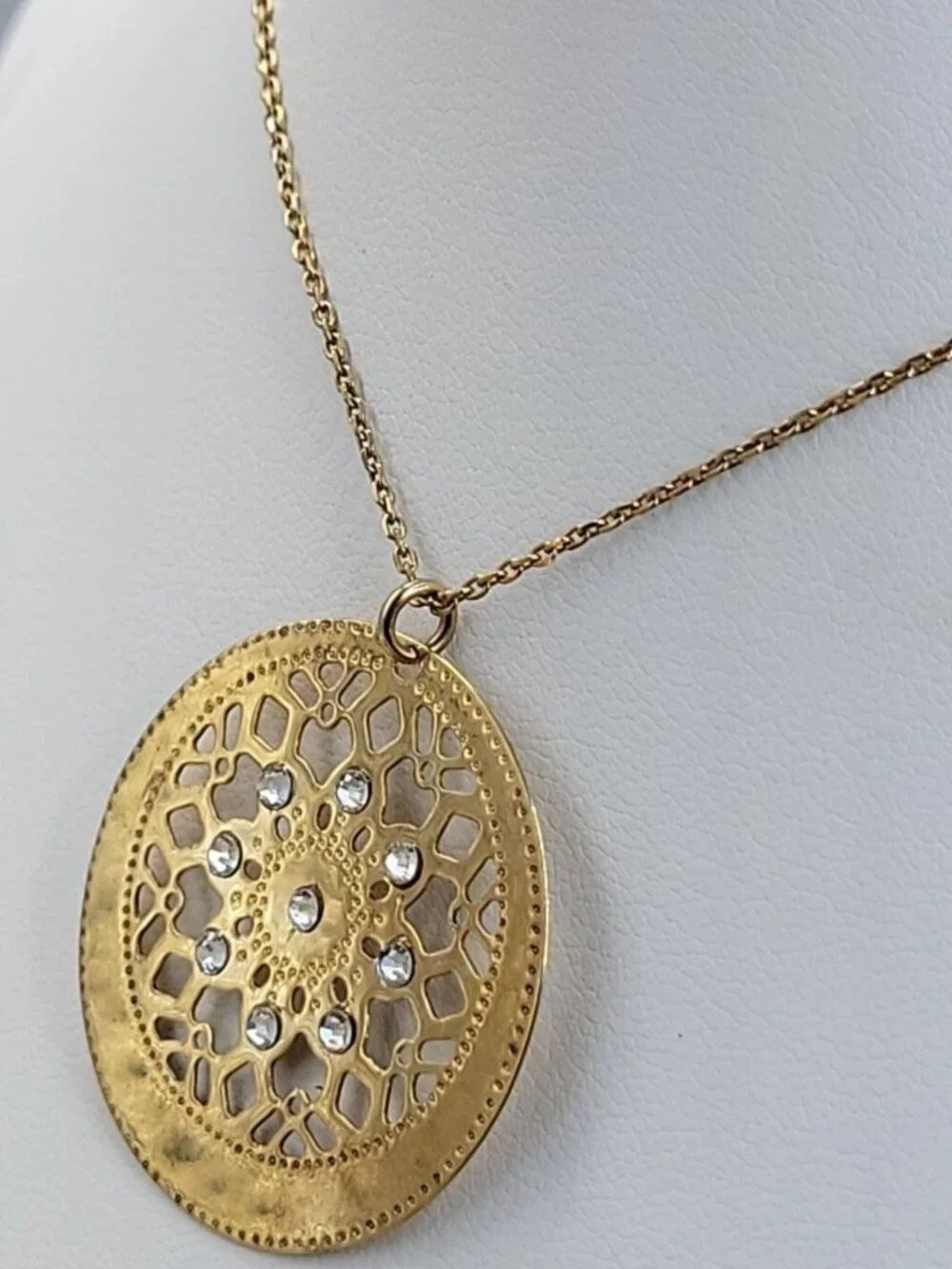 Golden Clef Sterling Silver Snowflake Pendant Necklace Vermeil 925 AR 1758 AR It